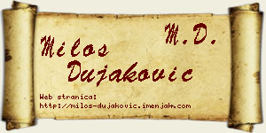 Miloš Dujaković vizit kartica